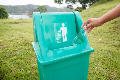 Secure waste disposal with enclosed skips